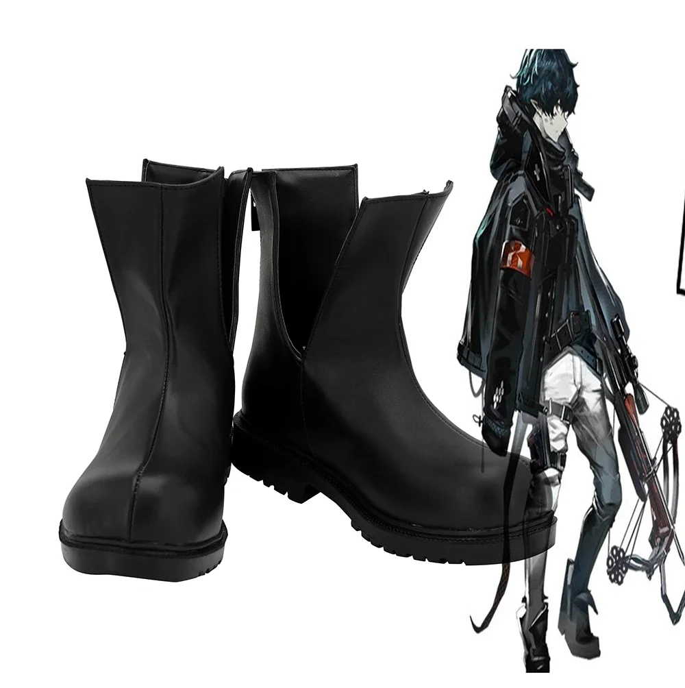 Botas de Cosplay del juego Arknights Faust, zapatos negros hechos a medida para Unisex, cualquier tamaño