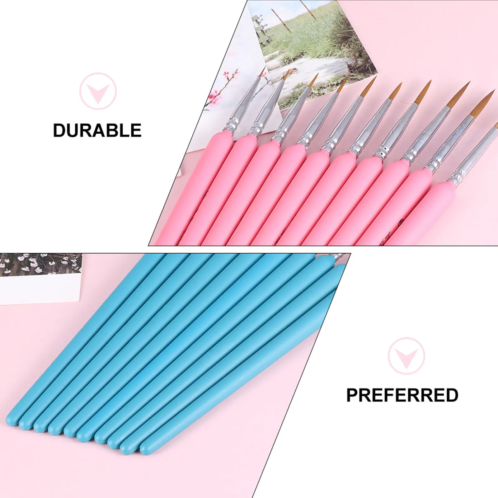 9Pcs Premium Detailing Brush Set Hook Line Pen for Artists Beginners School Painting Tools Micro Detail Art Painting Liner