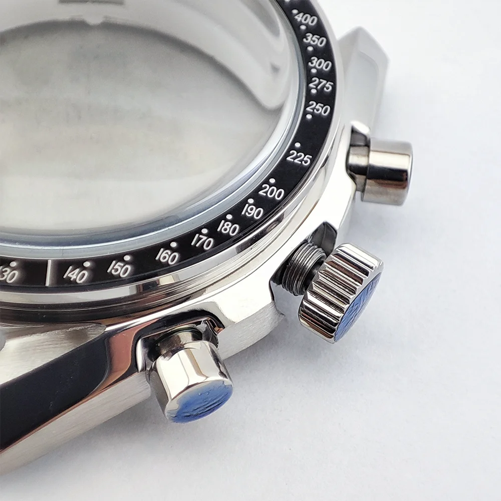 Casing 40MM VK63 Set Casing Jam Tangan Kaca Safir Casing Baja Tahan Karat Cocok untuk Casing Dial 32.5 Casing Jam Tangan Pria Mewah Casing Pergerakan VK63