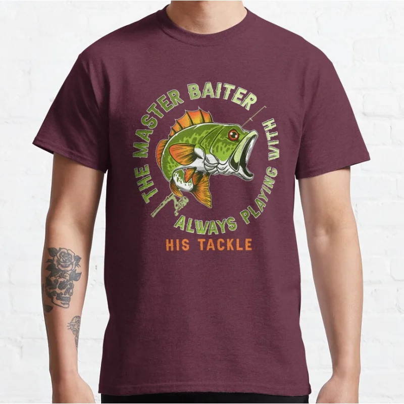 Master Baiter Always Playing With His Tackle Funny Graphic T Shirts for Father's Day large size Adult tops S-6XL