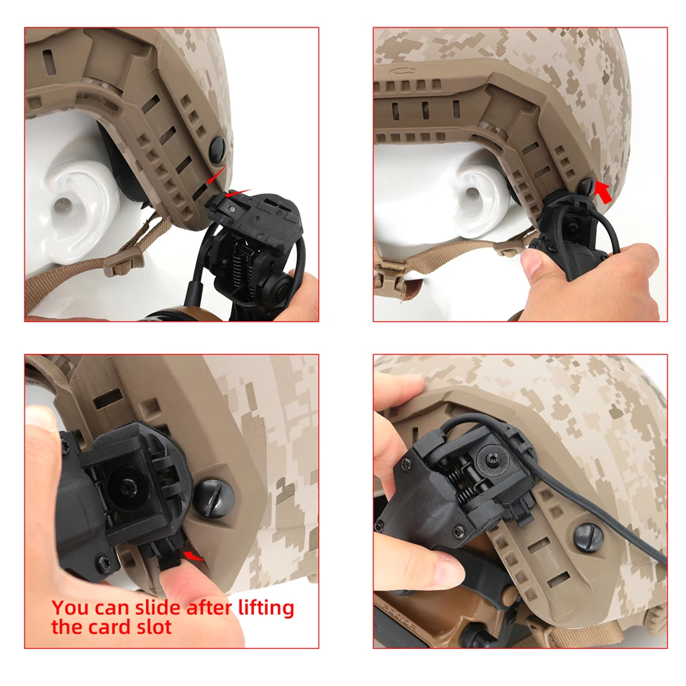 Tactical Headset COMTA III Airsoft Hearing Protection Tactical Headset Helmet ARC Rail Noise Reduction Hunting Shooting Earmuff