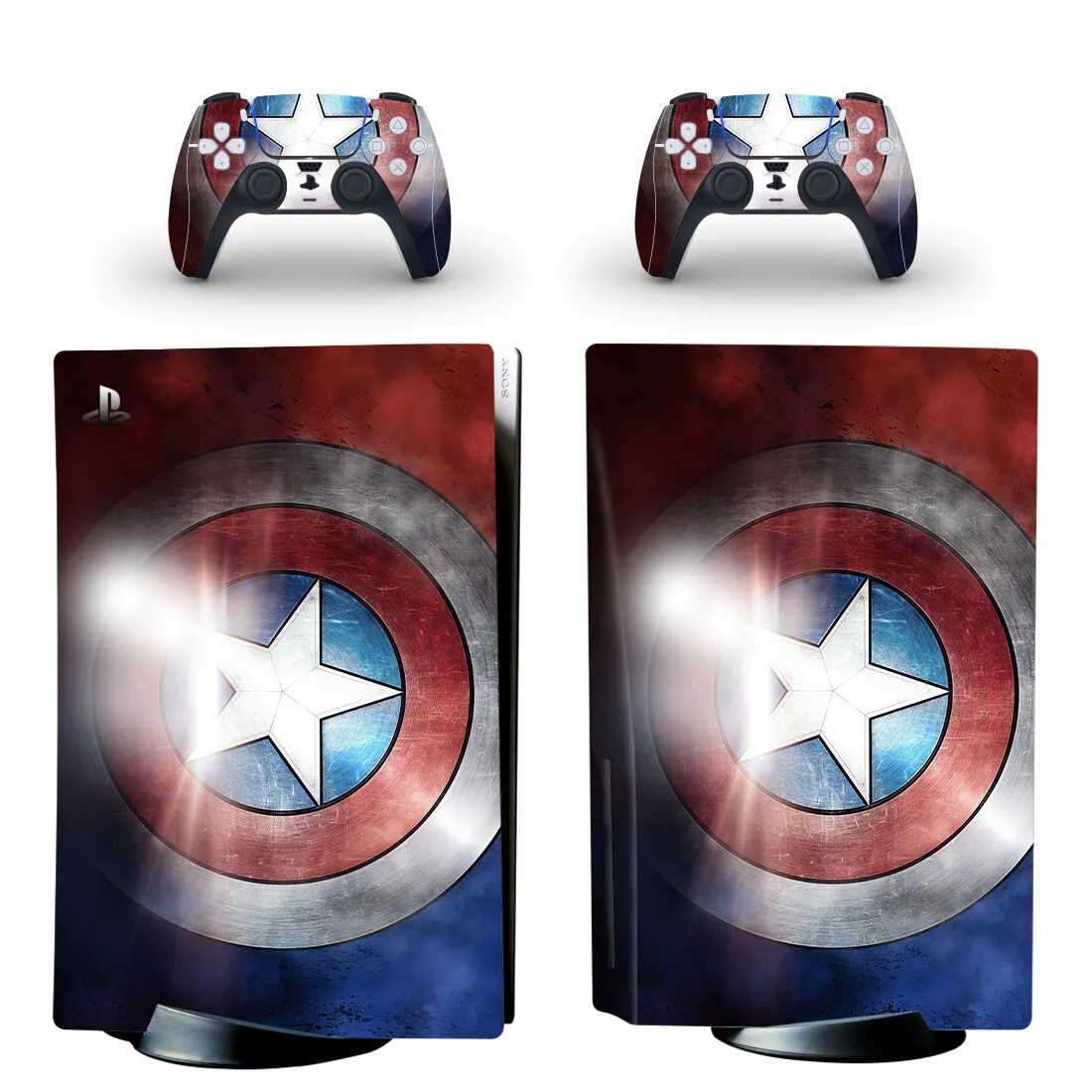 New Film Shield PS5 Disc Skin Sticker Decal Cover for Console and 2 Controllers PS5 Disk Skin Vinyl