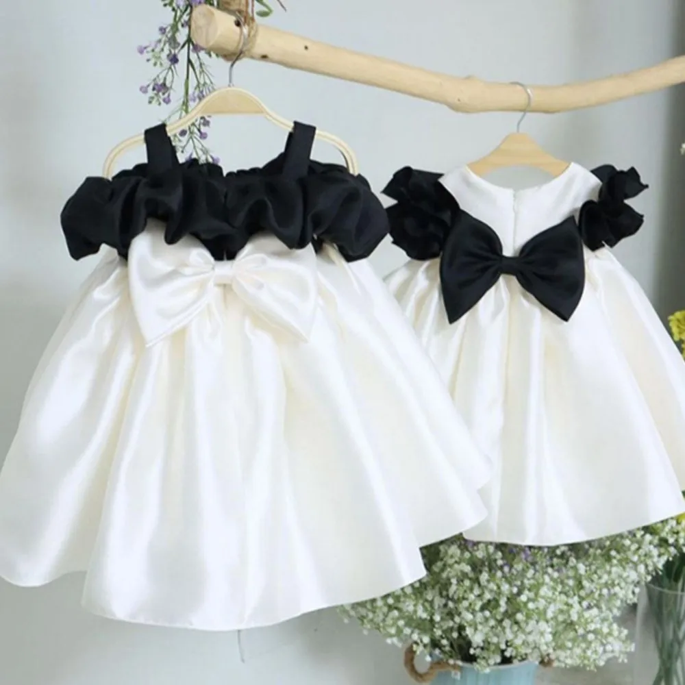 Splicing Bow for Baby's Dress New Spring Kids Dress Children's Princess Dress robe blanche