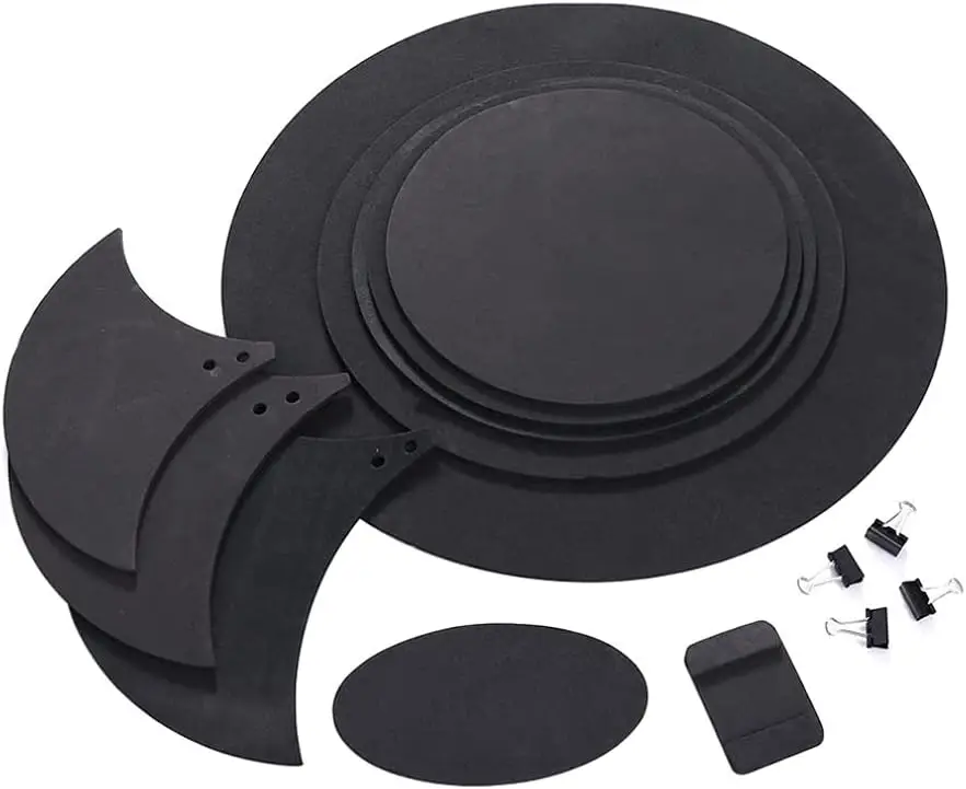 

10 Silent Drum Pads for Battery 5 Drums 3 Cymbals Jazz Drum Silent Pad Practice Pad Set Dampers for Drummers of All Ages