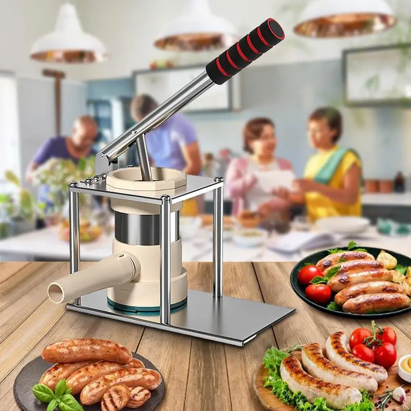 Manual Sausage Stuffer Vertical Sausage Maker Manual Kitchen Stuffing Machine Sausage Filling With Nozzles Kitchen Stuffing