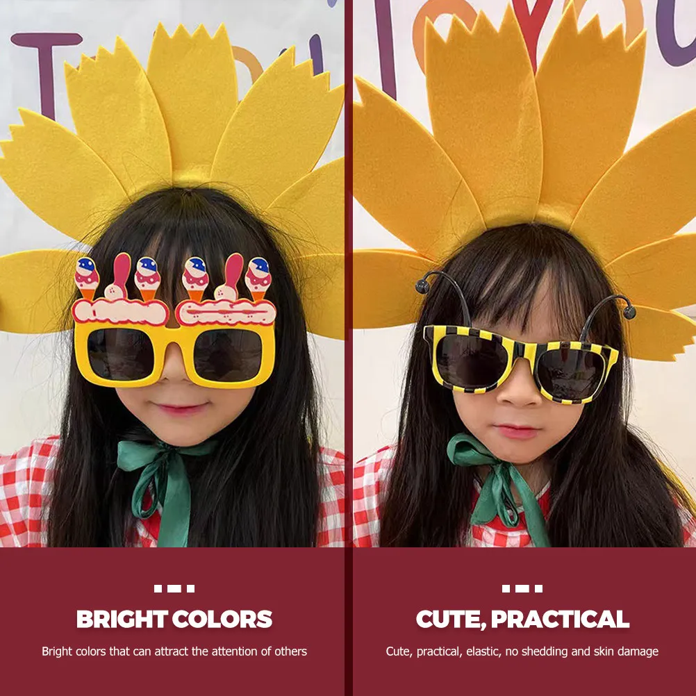 

3Pcs Sunflower Hair Hoops Colorful Festival Party Accessories Outdoor Celebration Headwear Sunflower Hairhoops