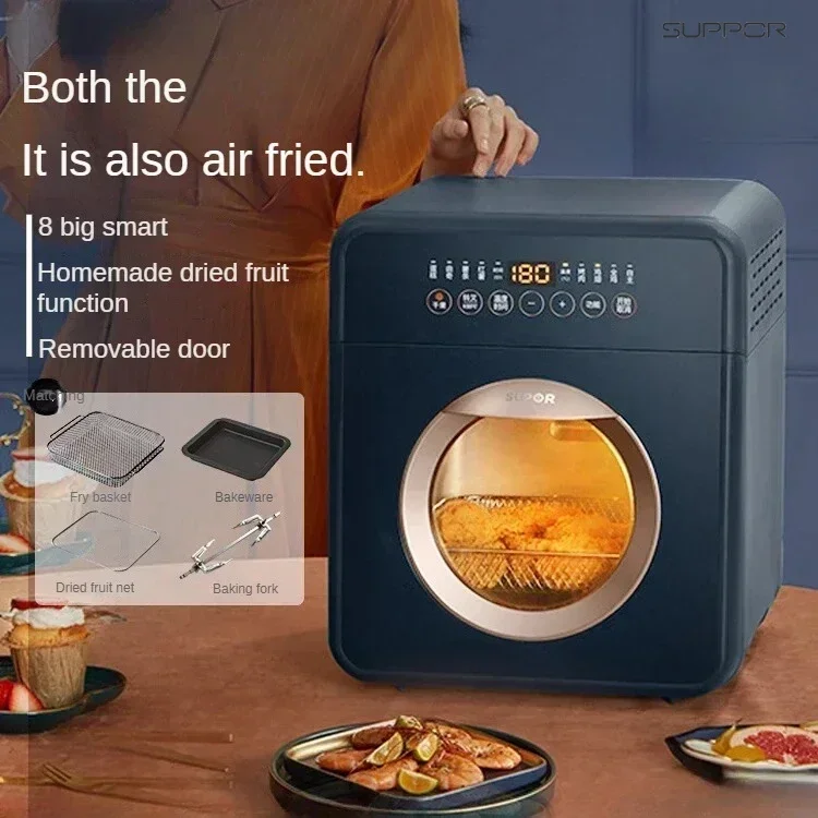 New Home Air Fryer: Large Cap., Auto Oil-Free, Transparent Visual, Multifunc. for Baking/Fries