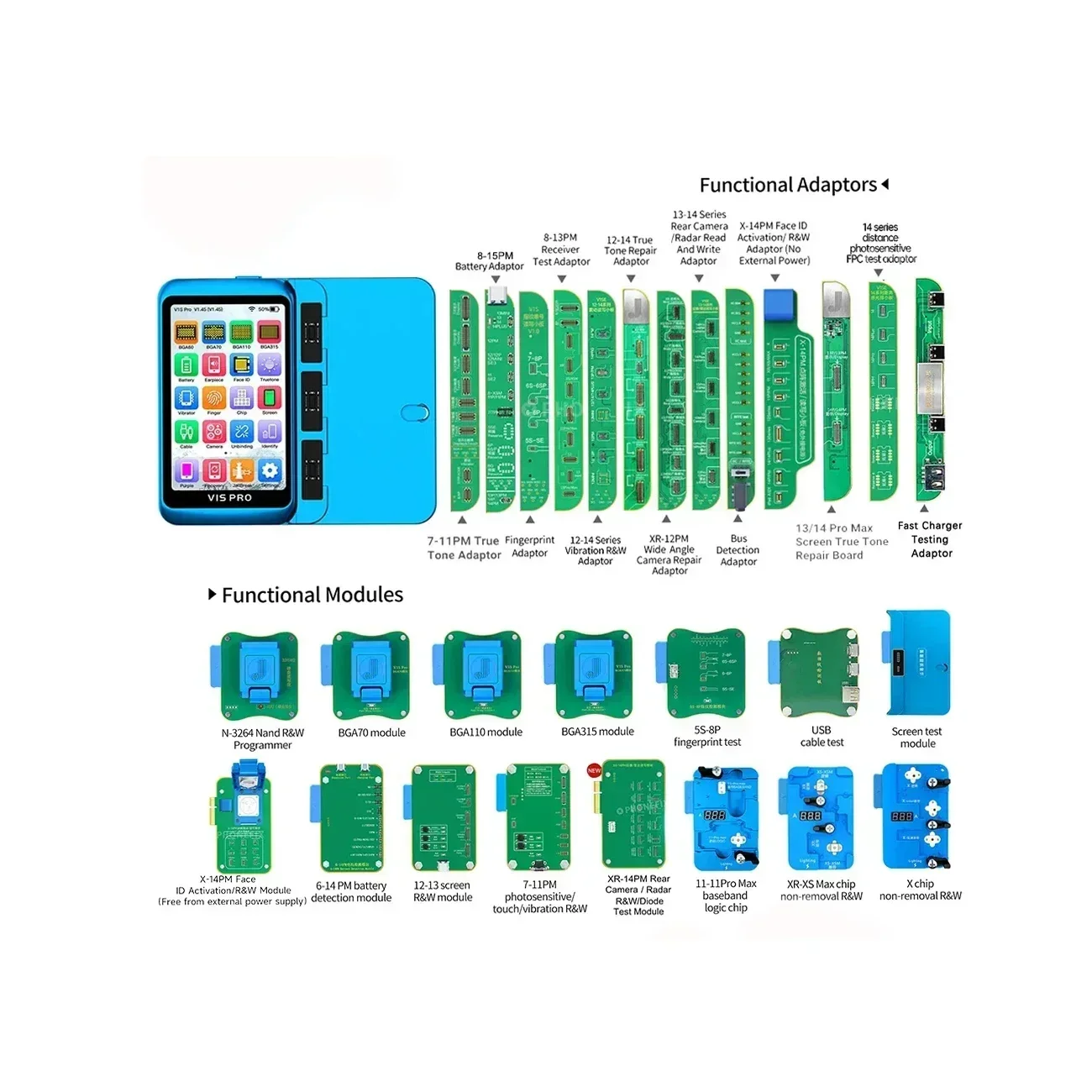 

Полный комплект для программатора P13 JCID, ремонт аккумулятора, гибкий кабель JCID V1S Pro Board V1SE Programmer Box Face ID, гибкий кабель JC Piece