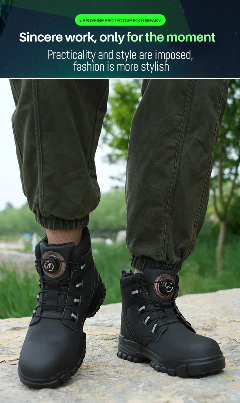 Neue Sicherheitsstiefel für Männer, unzerstörbare Arbeitsschuhe, Sneakers mit Stahlkappe, Schutzstiefel, stoßfest, durchtrittsicher, wasserdicht. – Detail 4