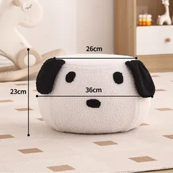 Internet famous lamb plush stool, home living room, low stool, solid wood, shoe changing stool, foot stool, and seat pier