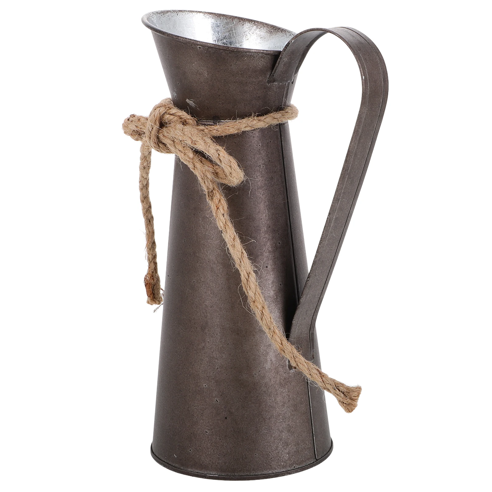 

Retro Iron Flower Vase Unique Design Sturdy Material Home Decor Farmhouse Jug Bucket Metal Plant Arrangement Dry Fresh Flowers