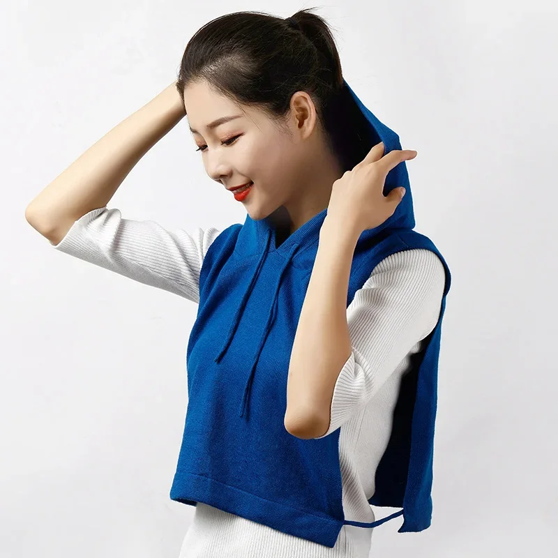 여성용 울 분리형 칼라 가짜 목 모크 후드 단색 가짜 스웨터, 여성용 터틀넥 넥웨어, 의류 액세서리