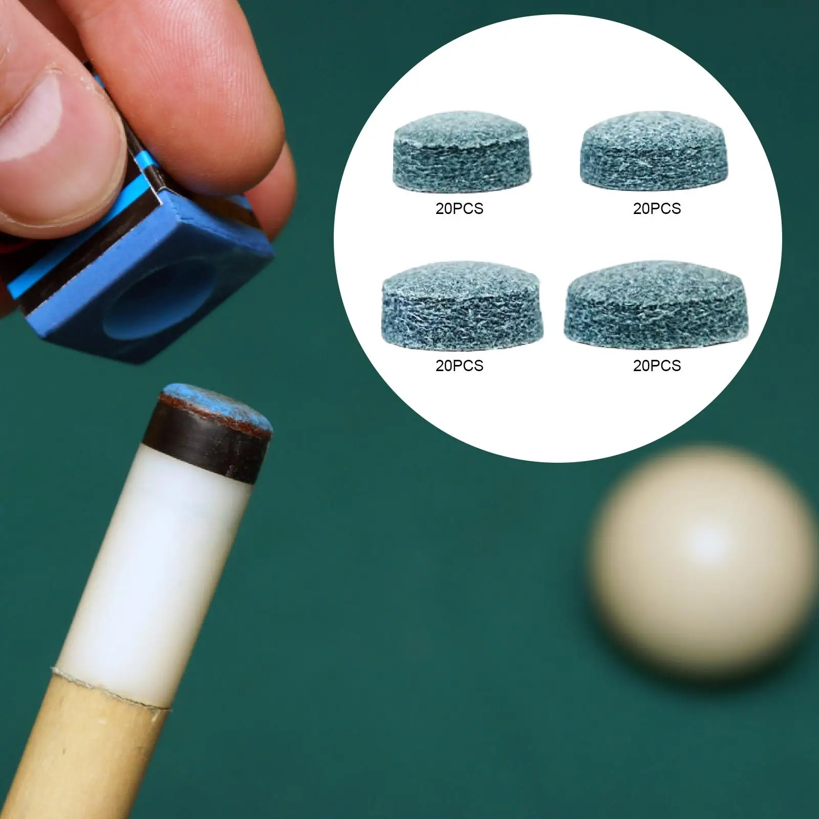 Punte per stecche da biliardo da 20 pezzi Accessori multiuso Strumenti di ricambio per riparazioni per feste