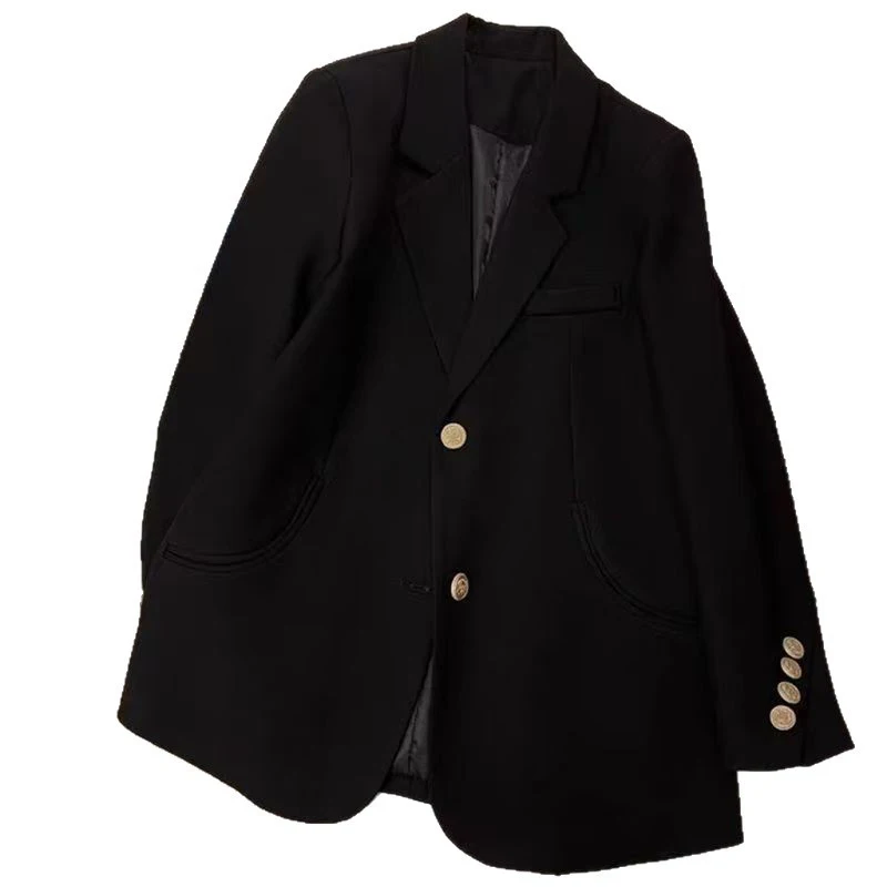 Koreanische Chic Taste Langarm Anzug Mäntel Frauen Frühling Herbst Mode Einreiher Lose Blazer Frau Revers Anzug Jacken