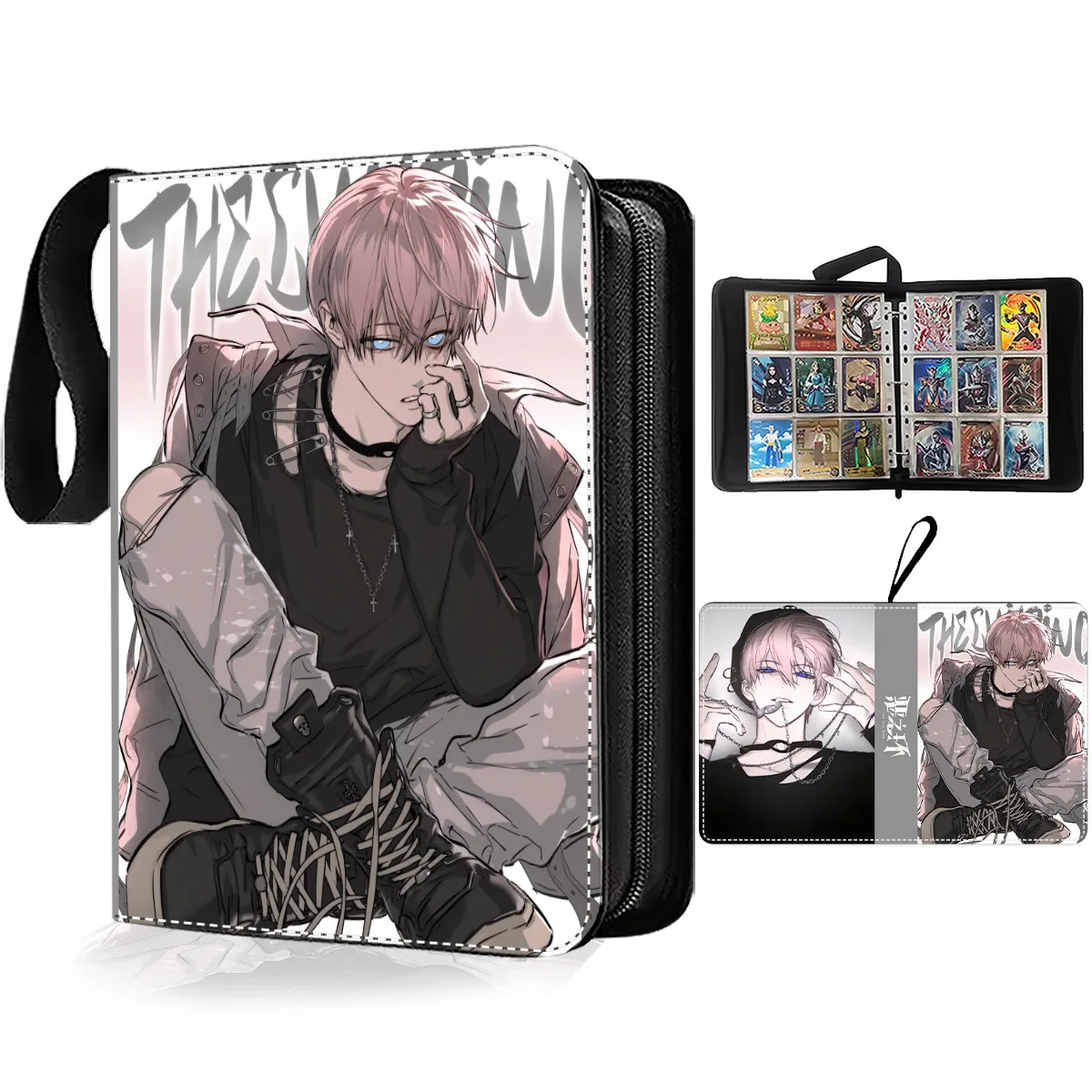 400pcs/900pcs The Anime Character Card Album Book Folder 4/9 Card Slots Collections Double Pocket Zipper Card Binder Holder