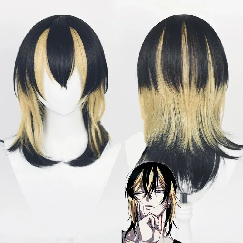 أنيمي طوكيو المنتقمون ران هايتاني ريندو تأثيري الأسود الذهبي الشعر الاصطناعية مقاومة للحرارة Pelucas + قبعات شعر مستعار؛ 2'd، 5.h؛ #5