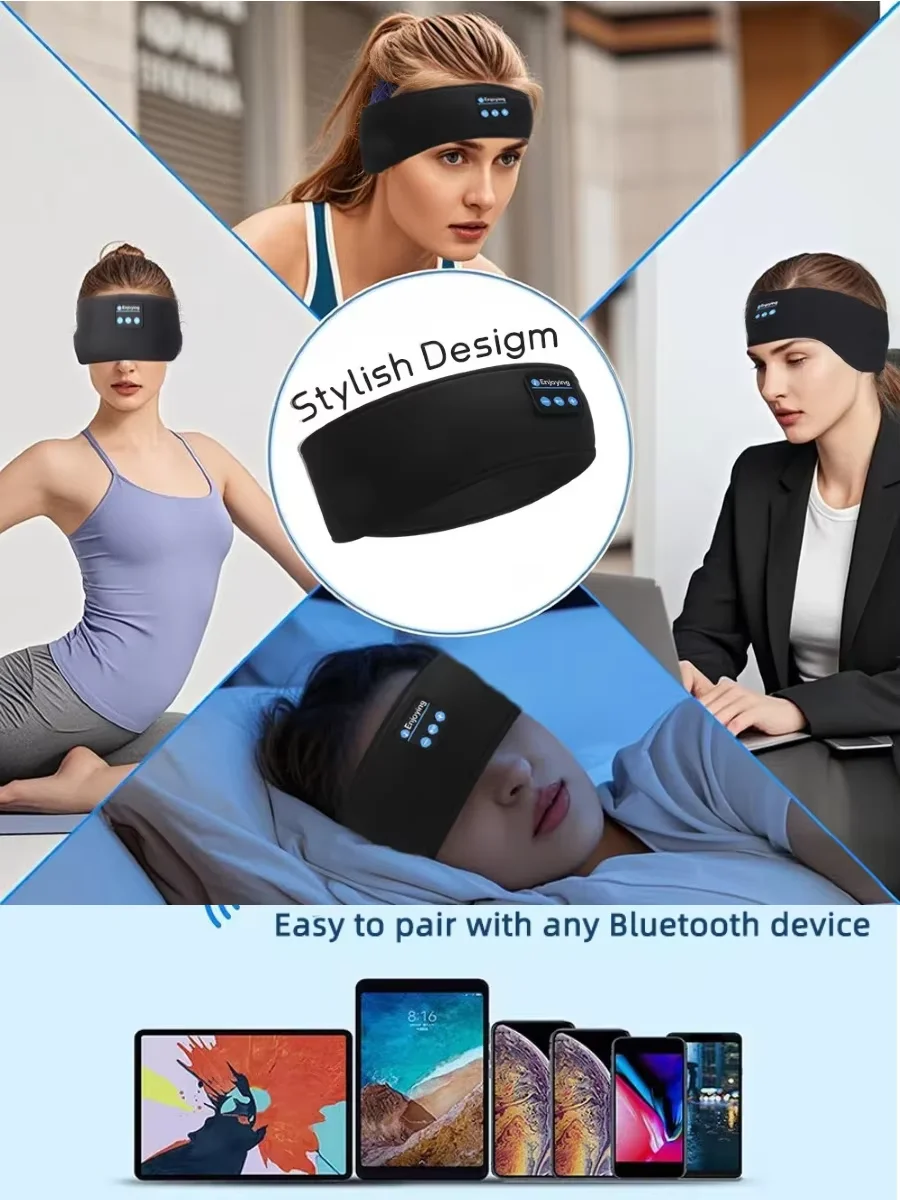 HOMEFISH BT-oortelefoon Sport Slapen Hoofdband Elastische draadloze hoofdtelefoon Muziek Oogmasker Draadloze Bluetooth-headset Hoofdband - afbeelding 2