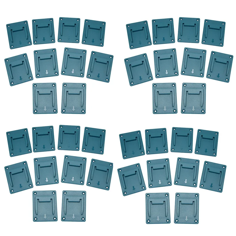 

A36T-40Pcs Machine Holder Wall Mount Storage Bracket Fixing Devices For 18V Electric Tool Battery Tools Blue