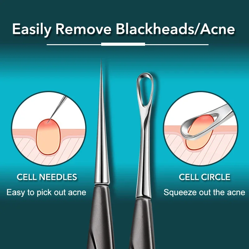 ملون جديد فائق النعومة خلية البثور الرؤوس السوداء الرؤوس البيضاء كليب صالون تجميل خاص جزيئات الدهون إبرة أداة
