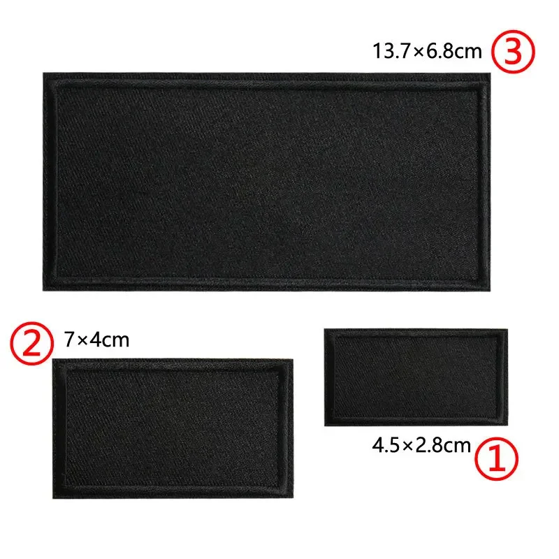 All Black Embroidered Appliques Thermo Adhesive Stickers for Clothing Holes Patch DIY Sewing Fabric Multi Size Iron on Patches