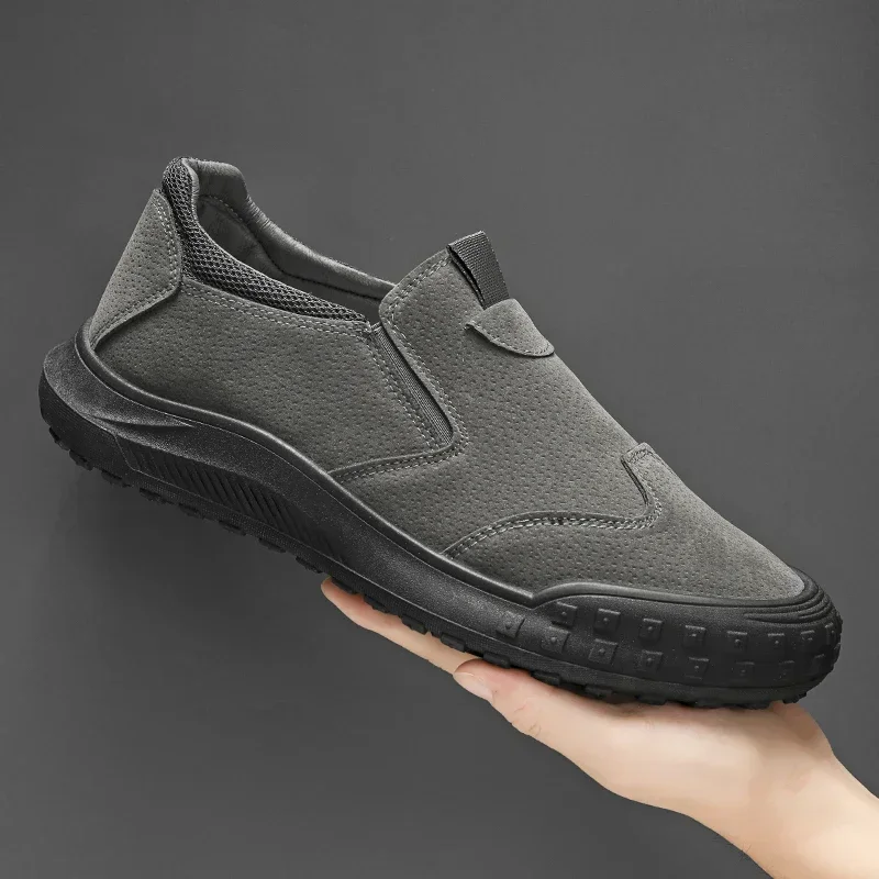 Mocassins de couro confortáveis de luxo masculino, sapatos casuais, calçado masculino respirável, mocassim, tênis de caminhada, outono