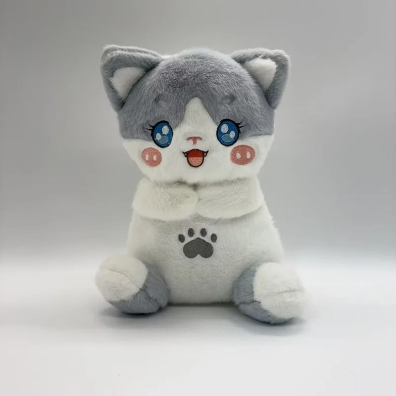 New fox cat doll will breathe, four-speed adjustable，luminous music soothes and sleeps, plush doll gives girlfriend gift