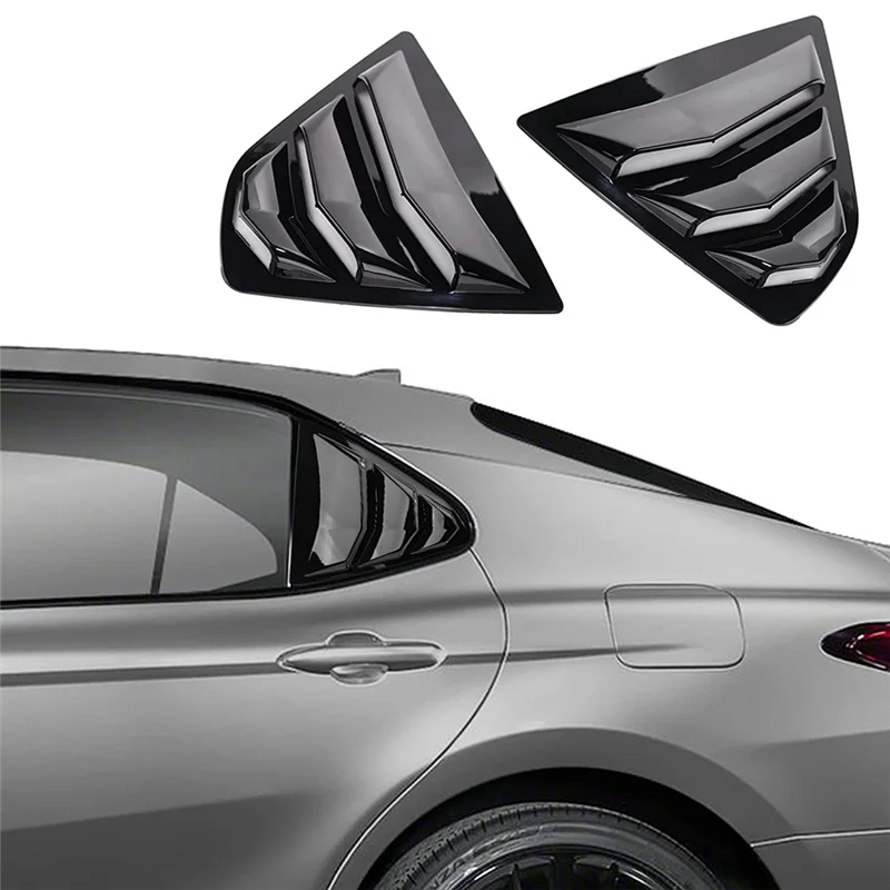 

NEW-For Toyota Camry 2018-2023 Spare Parts Rear Side Window Louvers Air Vent Scoop Shades Cover Trim Blinds - Glossy Black