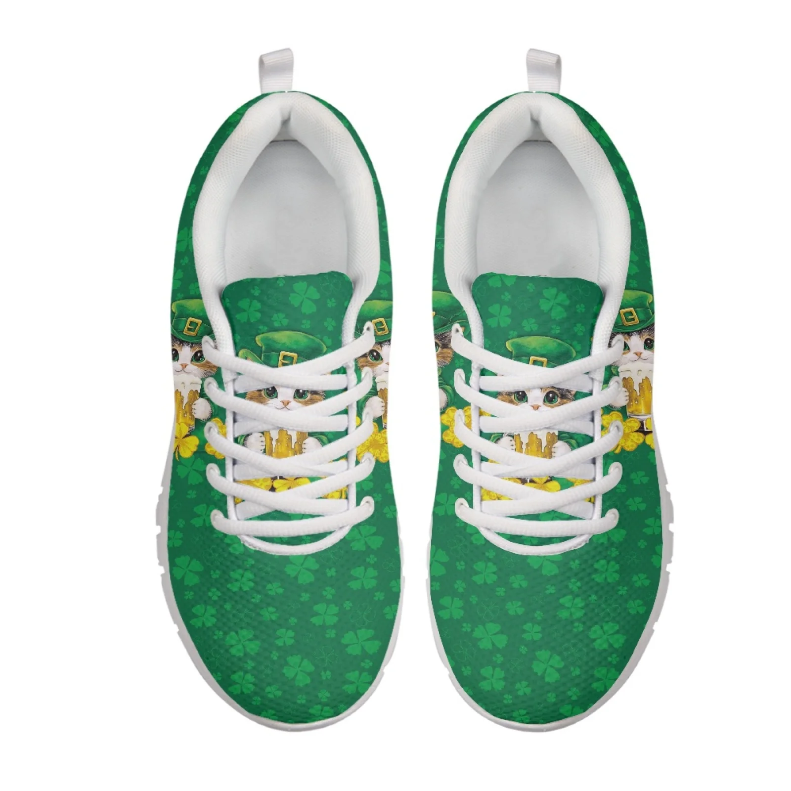 Coloranimal Clover and Lucky Cat Casual Athletic Sneaker for Women Mesh & EVA Sole Women Running Walking Shoes for Outdoor