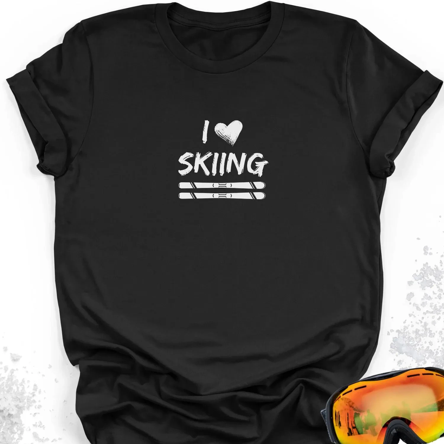 T-shirt J'aime faire du ski | Chemise de ski de descente pour après le ski, tenue pour instructeur de ski, pour remercier et pour les vacances en famille