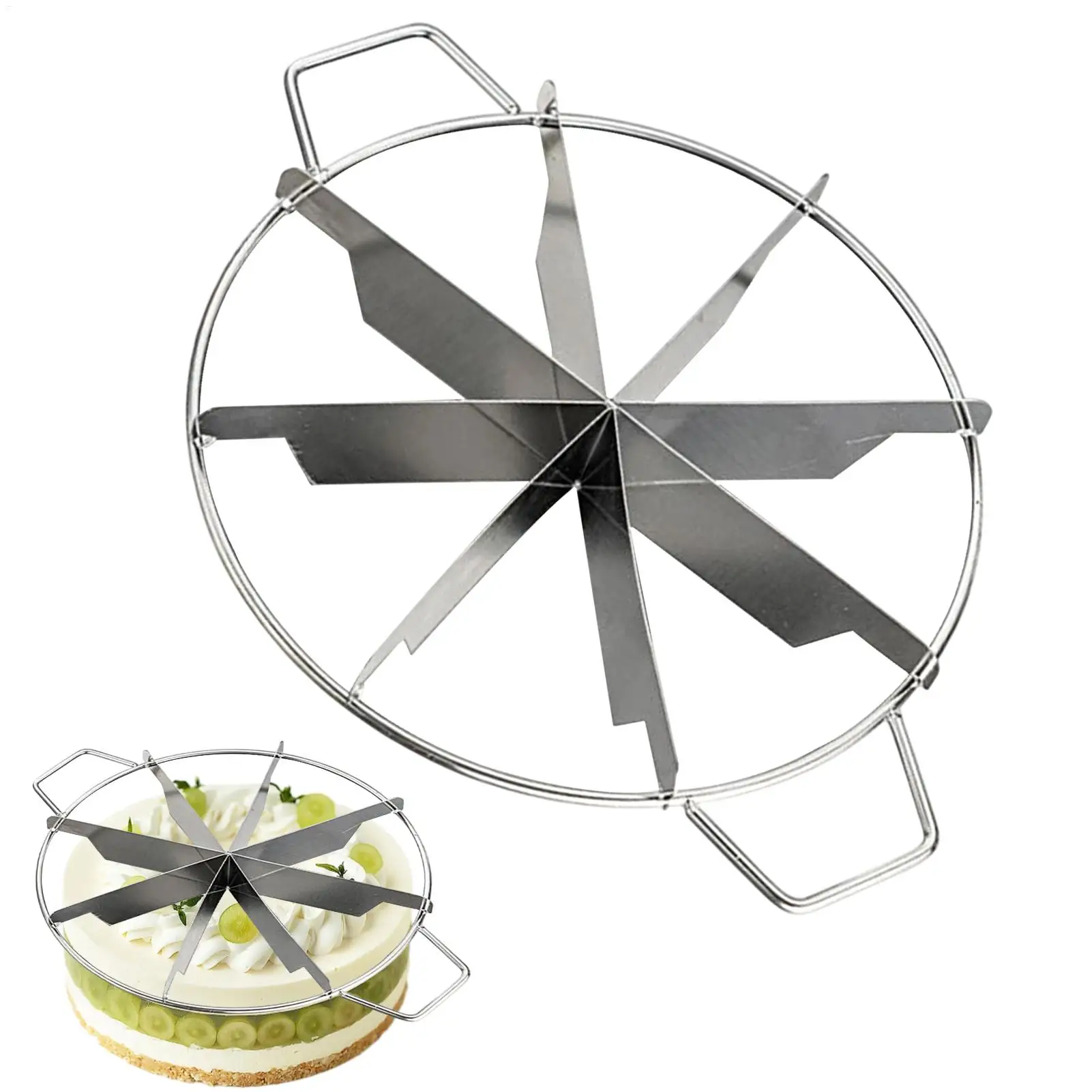 Cake Cutter Slicer Stainless Steel Pie Cutter Equal Portion Marker Round Bread Divider Pastry Cheese Pizza Food Cutting Tool