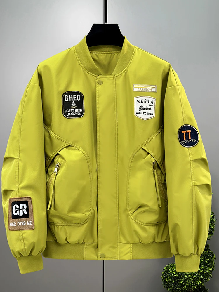 

Large Size Autumn Winter Pilot Cotton Jaet Warm Thin Baseball Sle Coat Long Sve Polyester Fiber Windproof And Thermal