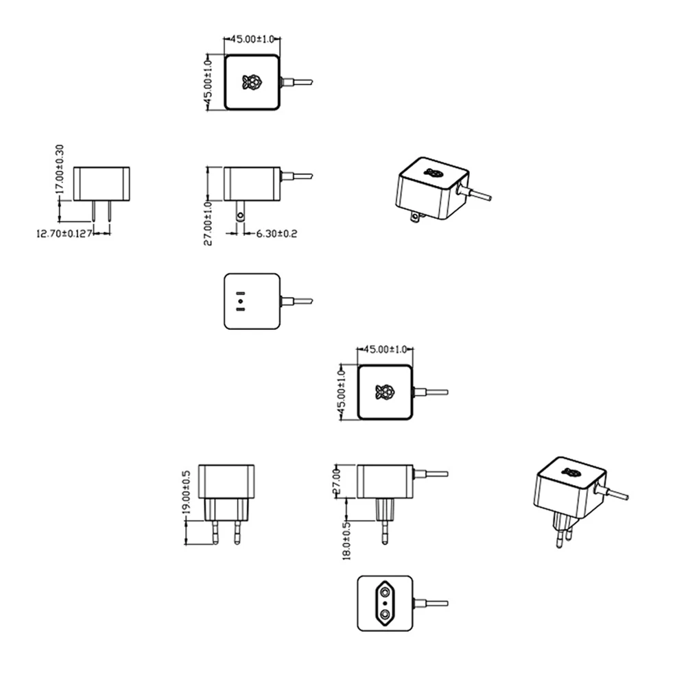 Raspberry Pi 3/4-fuente de alimentación oficial, USB-C/Micro USB con Cable de 1,5 M-5,1 V, 3A/2.5A, color blanco