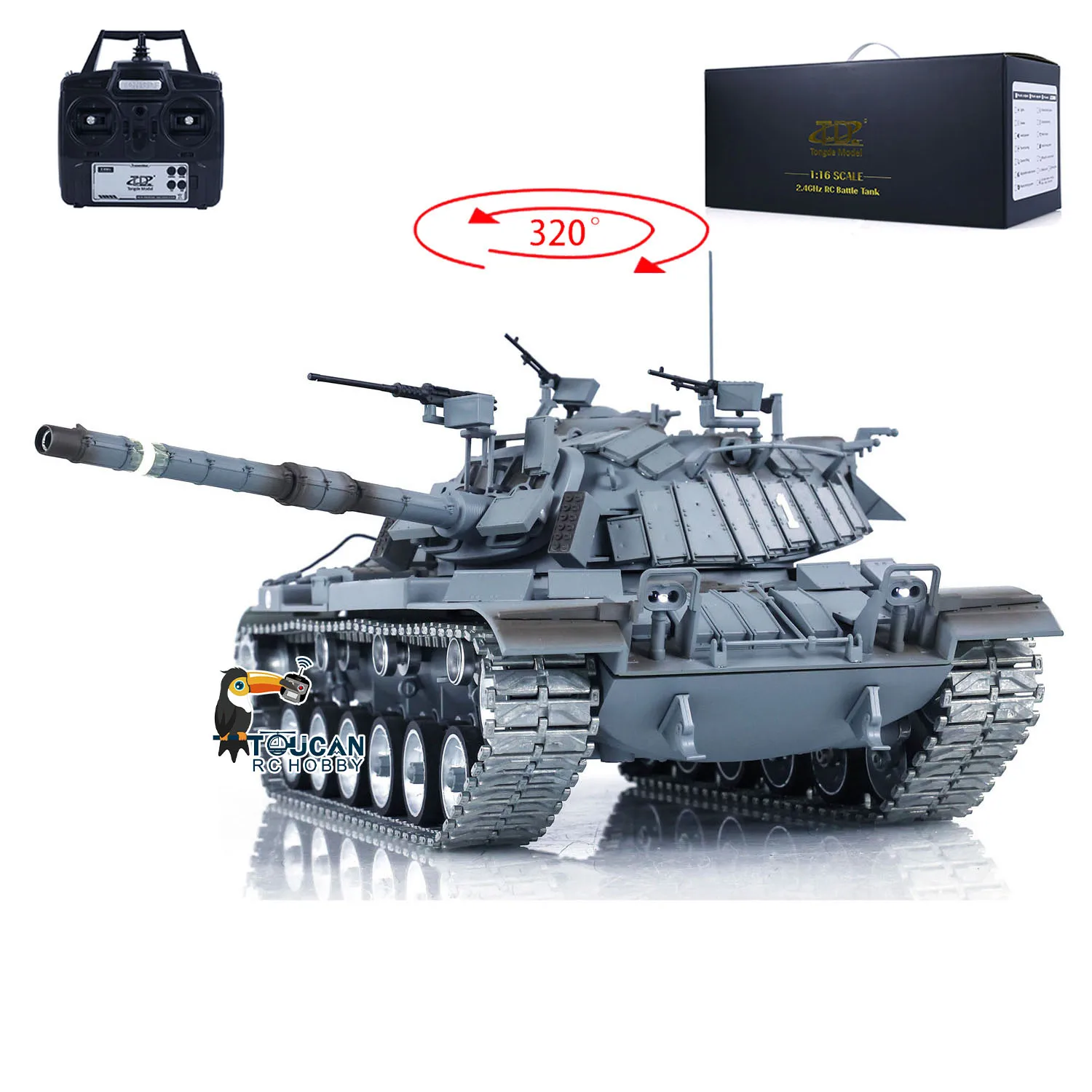 Toys 1/16 RC Tank M60W Israel Magach3 TOUCAN Radio Control RTR Battle Tanks BB Metal Tracks Wheels Finished Rock Gifts TH23296