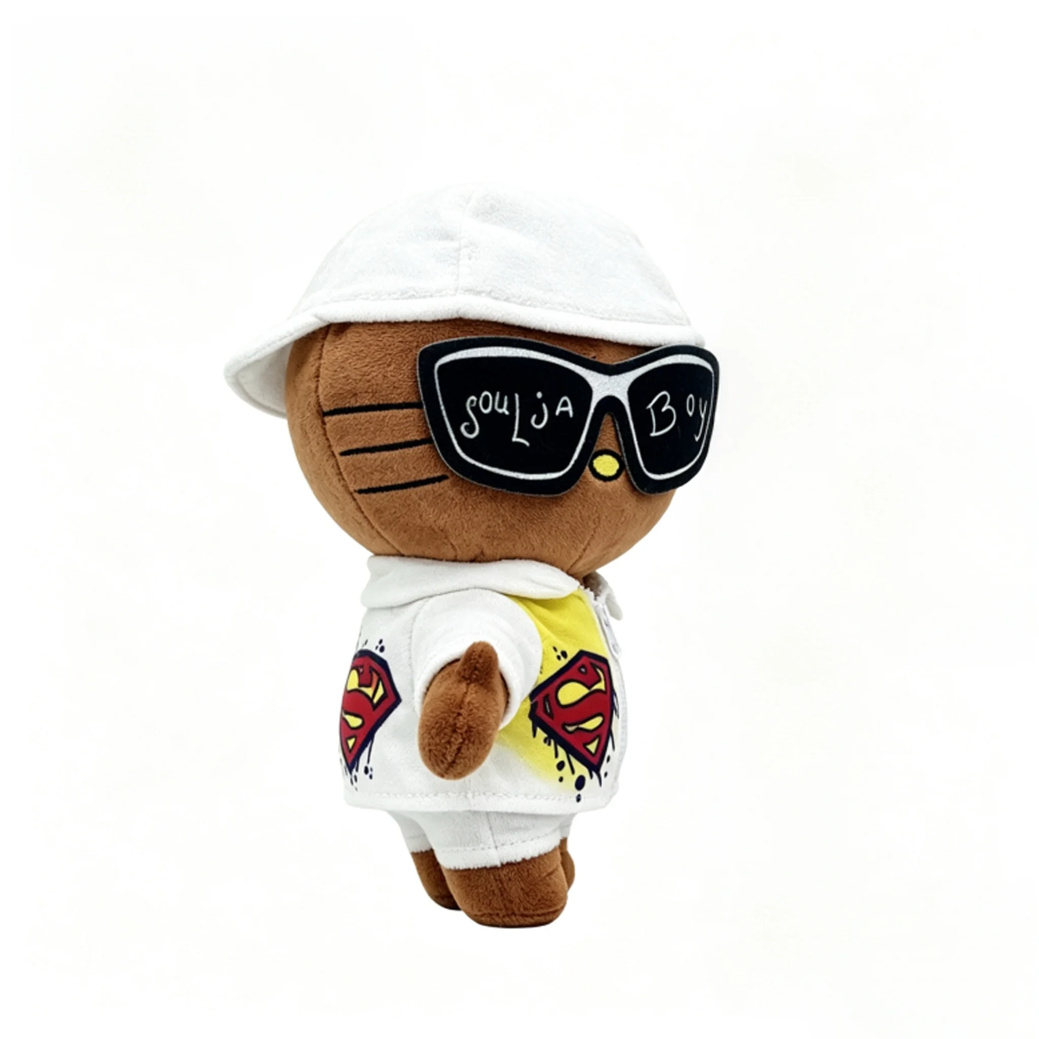 

24cm Soulja Boy Hello Kitty Plush Toy Cool Cat Stuffed Doll Soft Cartoon Plushie Collectible Gift