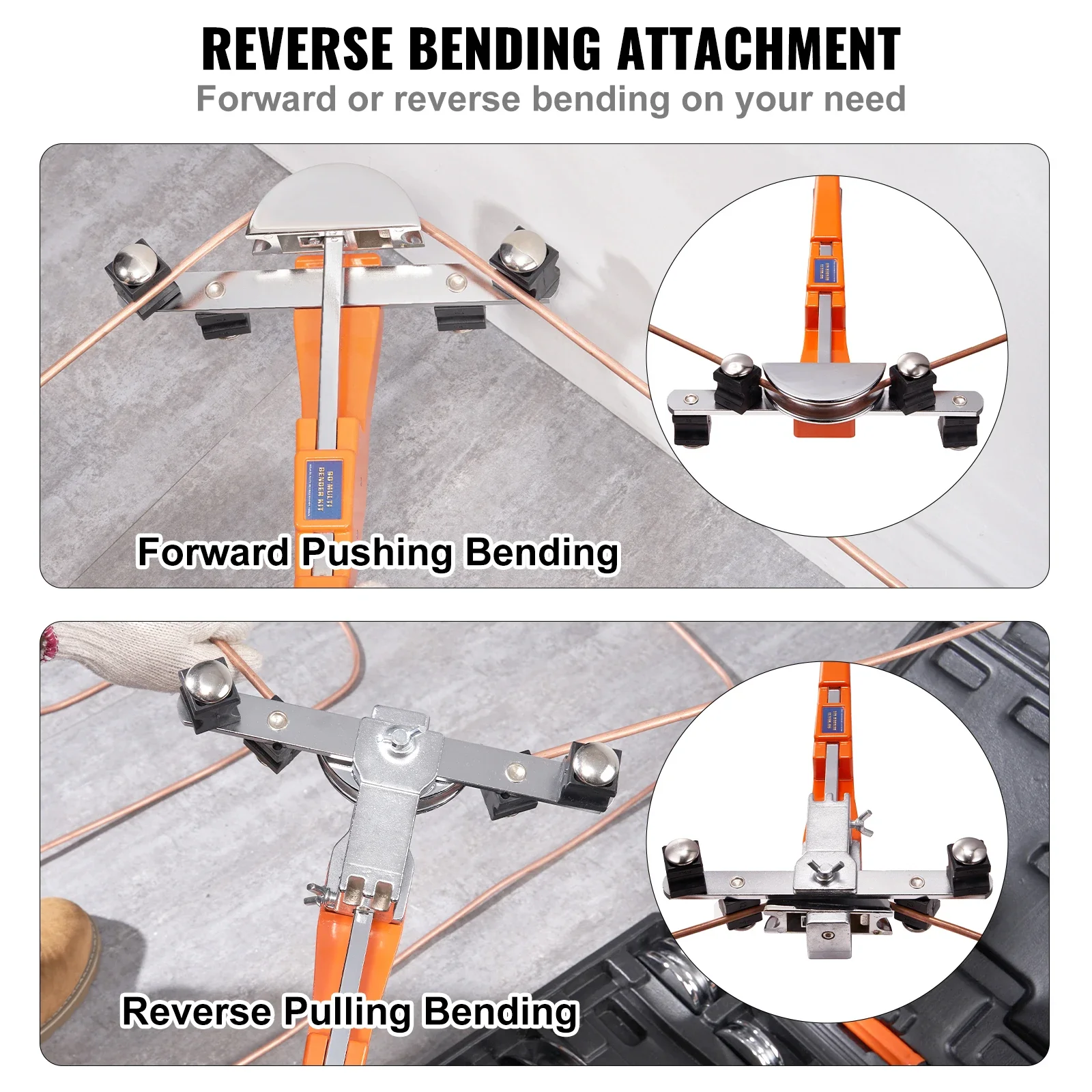 VEVOR-Tubo Bender Ratcheting, Reverse Tubing Bending Tools, 7 Dies Pipe Cutter para Ar Condicionado, Reparação Frigorífico
