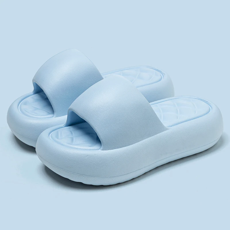 Chunky Platform Bread Slippers for Women 2026 Summer Thick Bottom Cloud Sandals Woman Comfort Eva Soft Non Slip Beach Flip Flops