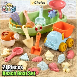 Beach Sand Toys Set Dump Truck Car Toy with Sand Molds Toddlers Outdoor Play Shovels Castle Animal Mold Kids Sandbox Toy for Kid
