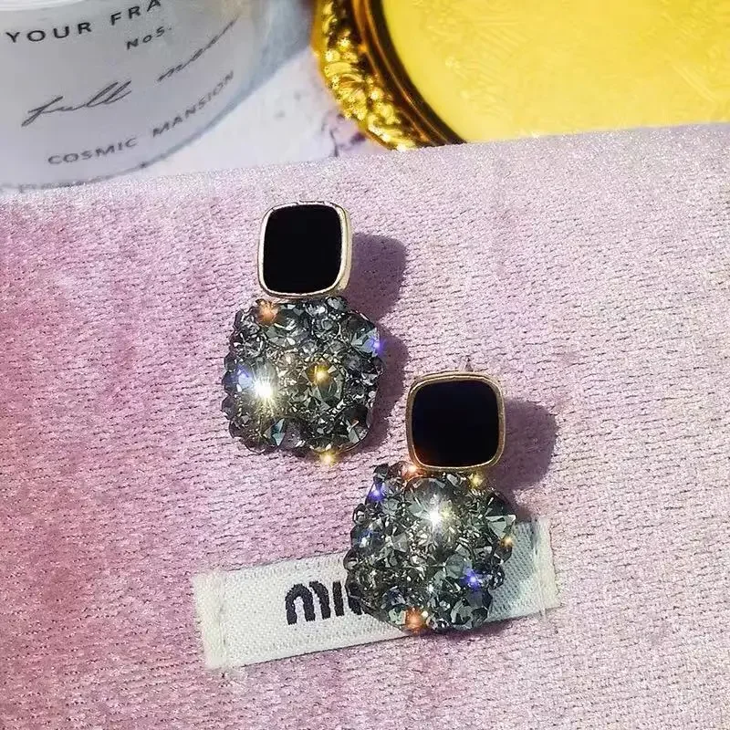 

Exquisite Square Earrings Luxury Diamond Earrings Female Earrings