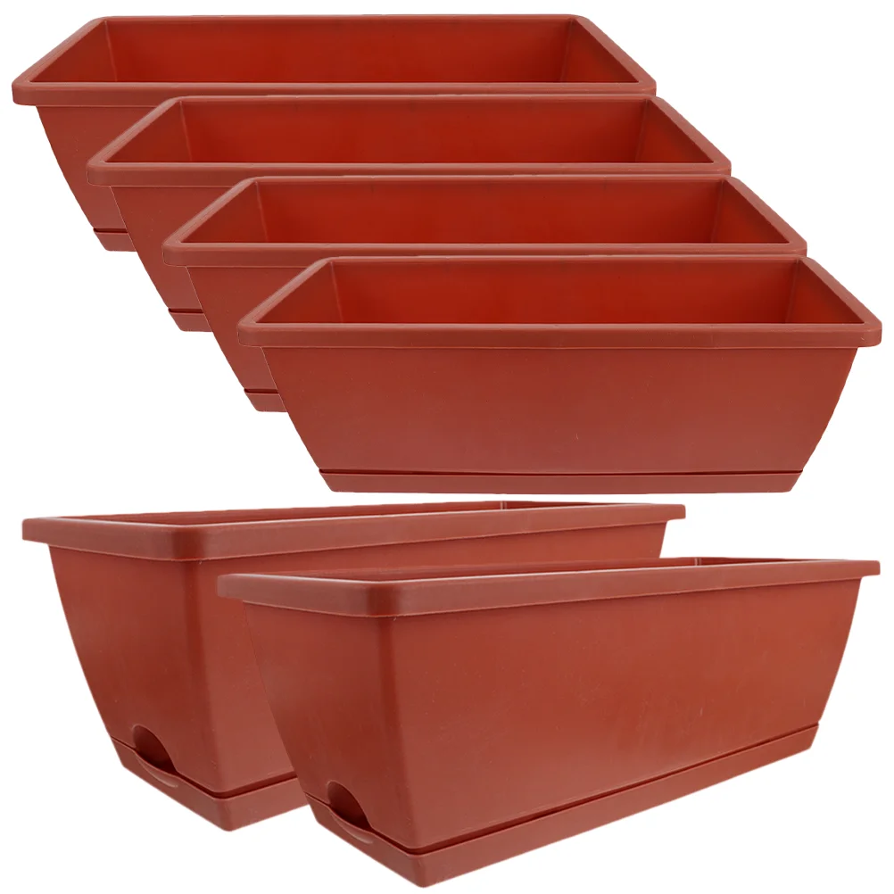 

6 Pcs Planter Window Flower Pots Fake Plants Plastic Large Bonsai Gardening Container Frame