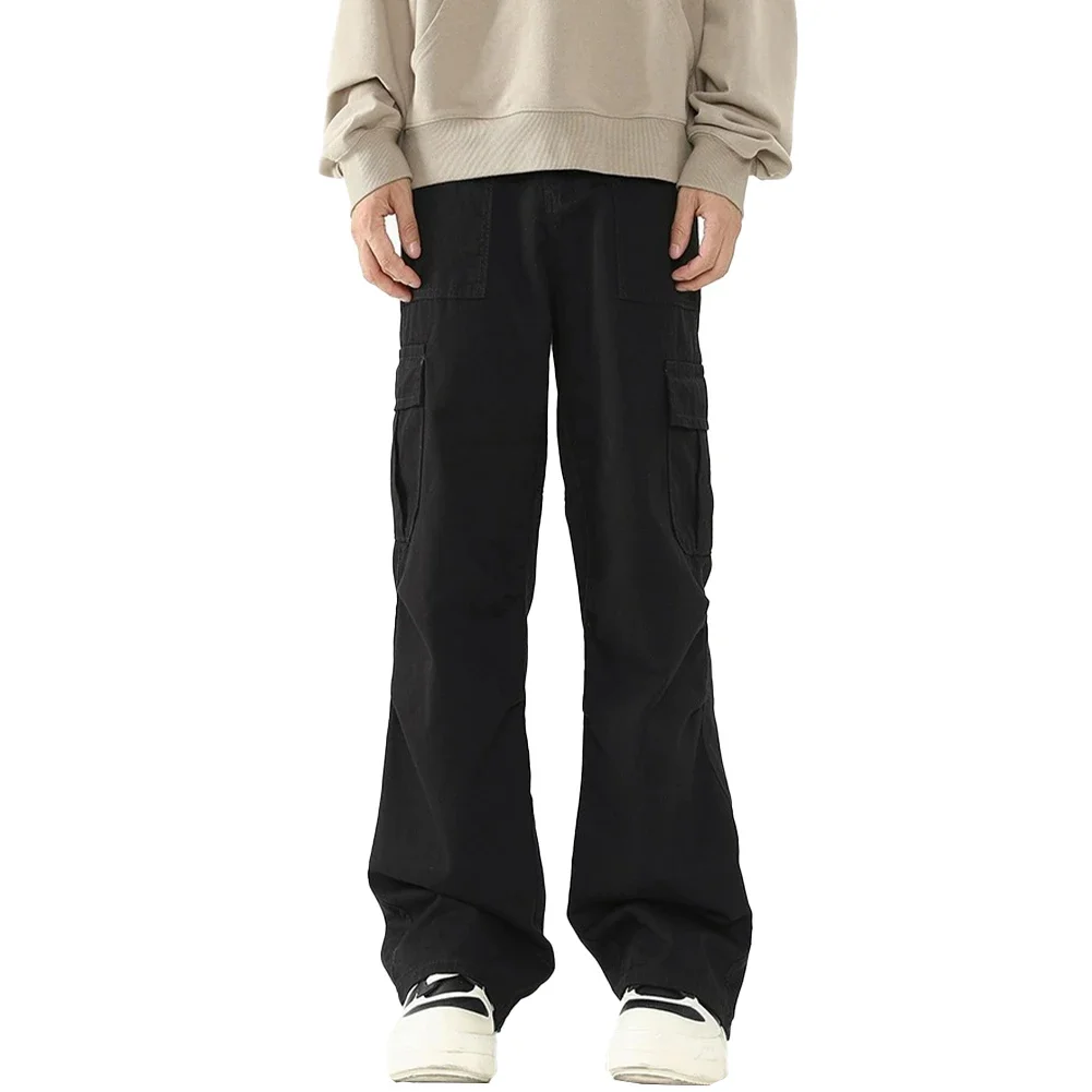 

Men Hip-Hop Streetwear Korean Cargo Pants Straight Baggy All-match Retro Trouser