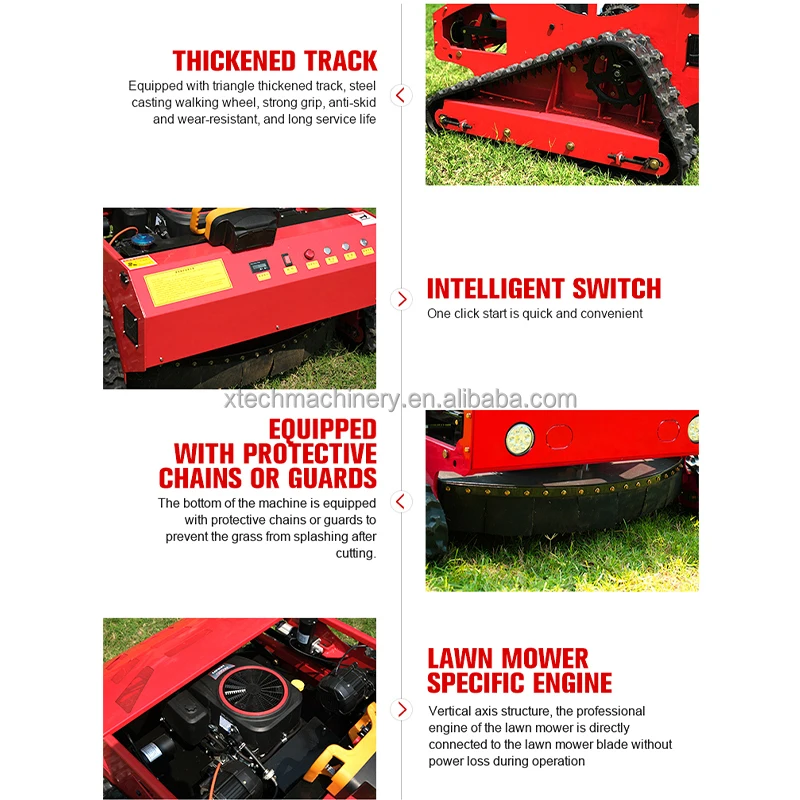 Hot Sale Mini Crawler Remote Control Lawn Mower Wit Grass Cutting Machine for Sale