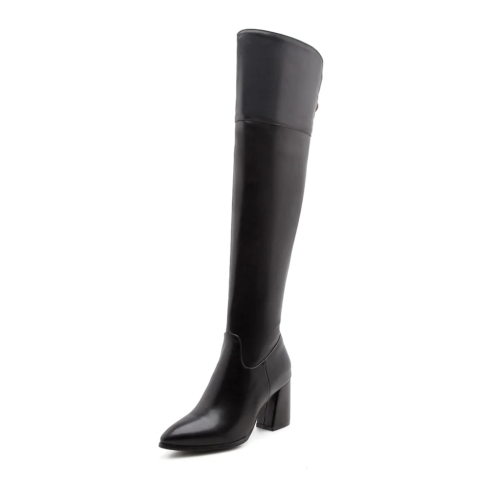 Brand New Winter White Black Women Thigh High Dress Boots Elegant Lady Riding Shoes EB828 Plus Big Small Size 10 32 45 47