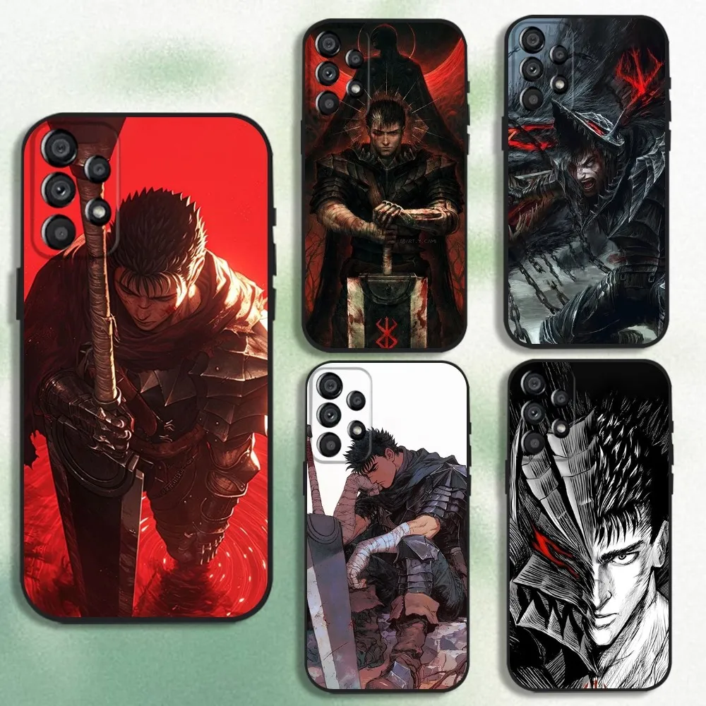 

A-Anime Berserk Guts Phone Case For Samsung Galaxy A20,A21s,A22,A31,A32,A52,A53,A72,73,A80 Soft Black Cover