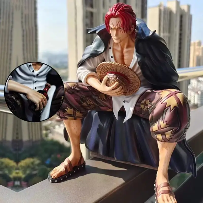 17 سنتيمتر قطعة واحدة شانكس شخصيات كرتونية فيلم الأحمر يونكو الشعر الأحمر شانكس عمل الشكل بولي كلوريد الفينيل تمثال تمثال نموذج الديكور ألعاب الدمى #2