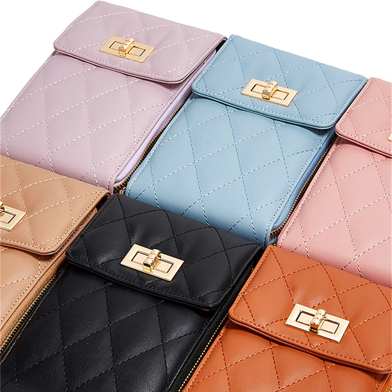 

New Women's Bag Shoulder Slung Mobile Phone Storage Bag Trend Embroidered Purse Retro Banknote Clip Card Bag Travel Organizer
