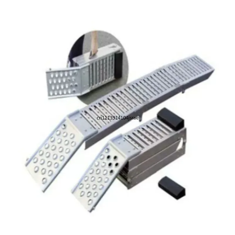 1Pc Triple Folding Motorcycle Ramp, 340Kg Load Capacity Portable Loading Ladder for Dirt Bike, ATV, UTV, Heavy Duty Ramp