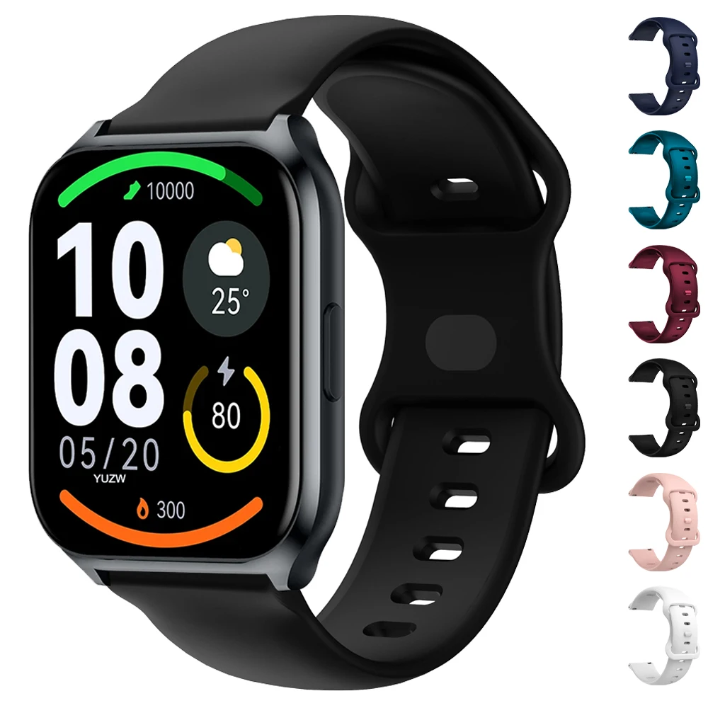 Soft Silicone Watch Band 20mm 22mm For Haylou watch R8 S8/Watch 2/LS02 Pro/RT3 RS3 GST/RS4 Plus Breathable Sports Strap Bracelet