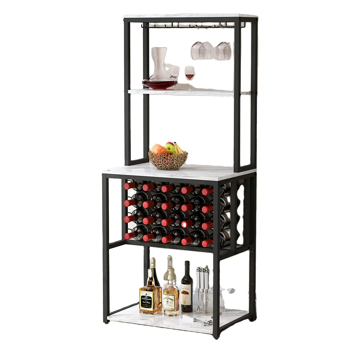 

Simple iron wine rack red wine cabinet multi-layer floor wine rack