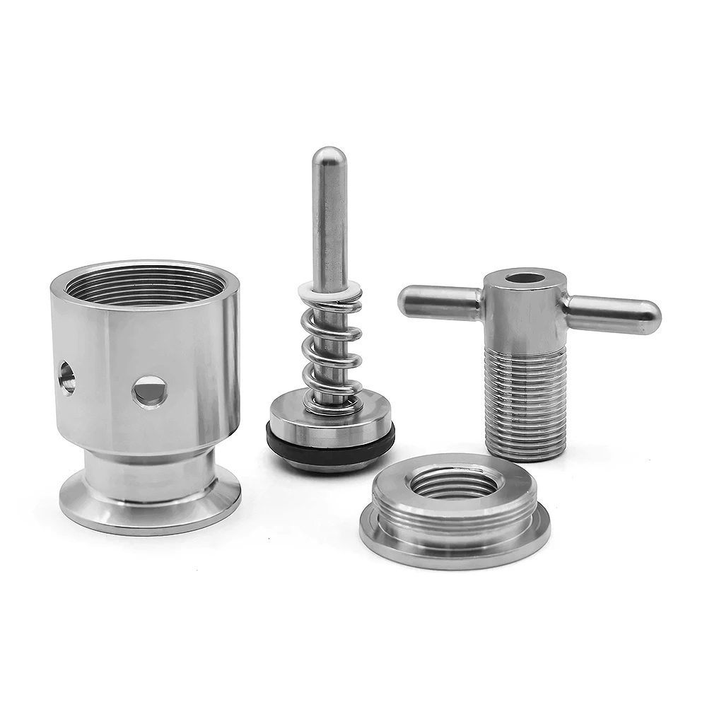 صمام لولبي SUS304 Sanitary Tri Clamp Manual Adjustable Safety Relief Valve T-Handle 1.5\ الماء والبخار — تفصيل 3