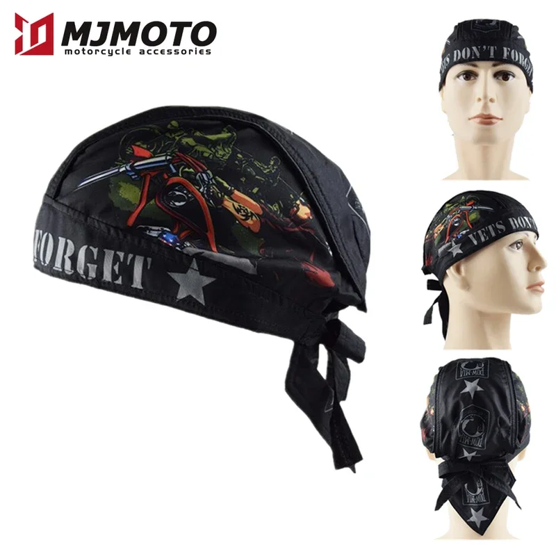 Retro Motorcycle Bandanna Cap for Men - UPF 50+ Sun Protection, Breathable Polyester, Adjustable Fit for Motocross/MTB/Outdoor 4